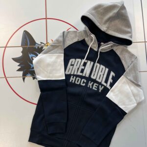 veste zippée navy /gris blanche
